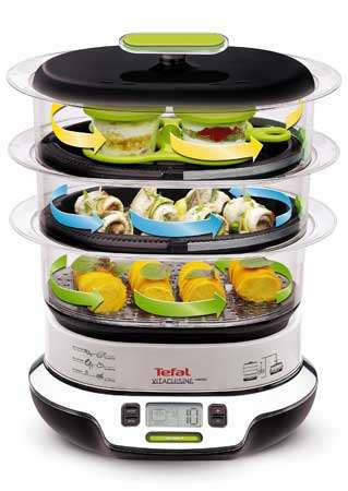 Tefal VitaCuisne Compact tek seferde 3 çeşit yemek yapabilen lezzetli buharlı pişirici | 1