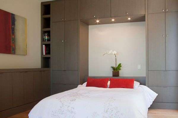Refreshing-green-addition-to-the-gray-Murphy-bed-unit