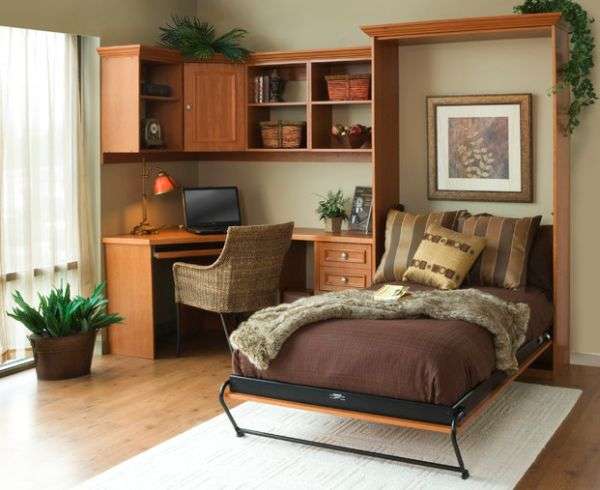 Simple-and-stylish-Murphy-bed-idea-for-the-smart-home-office
