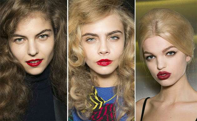 Parlak kırmızı dudaklar / kış 2013-2014 makyaj trendi