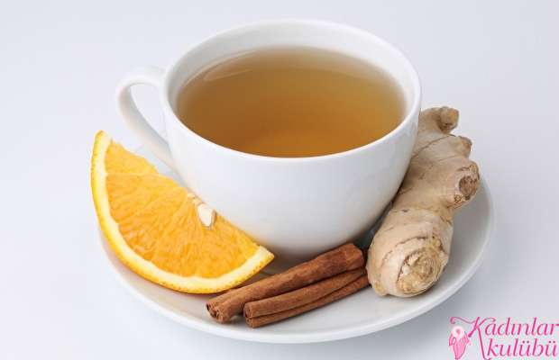 Orange tea with cinnamon and ginger