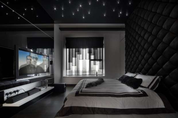siyah beyaz yatak odaları