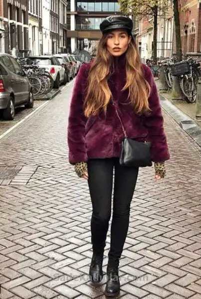 2018-2019-Sokak-Modasi-Stil-Trendleri-Siyah-Pantolon-Bordo-Kurklu-Mont.webp