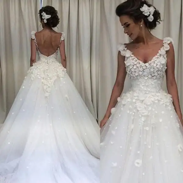 A-Line-Flowers-font-b-Wedding-b-font-Gowns-Deep-V-Neck-Hand-Made-Flowers-font.webp