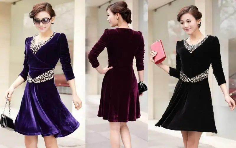 Dresses-new-fashion-2014-PLUS-SIZE-dress-hot-patchwork-women-VELVET-DRESS-color-red-black-Pur...webp