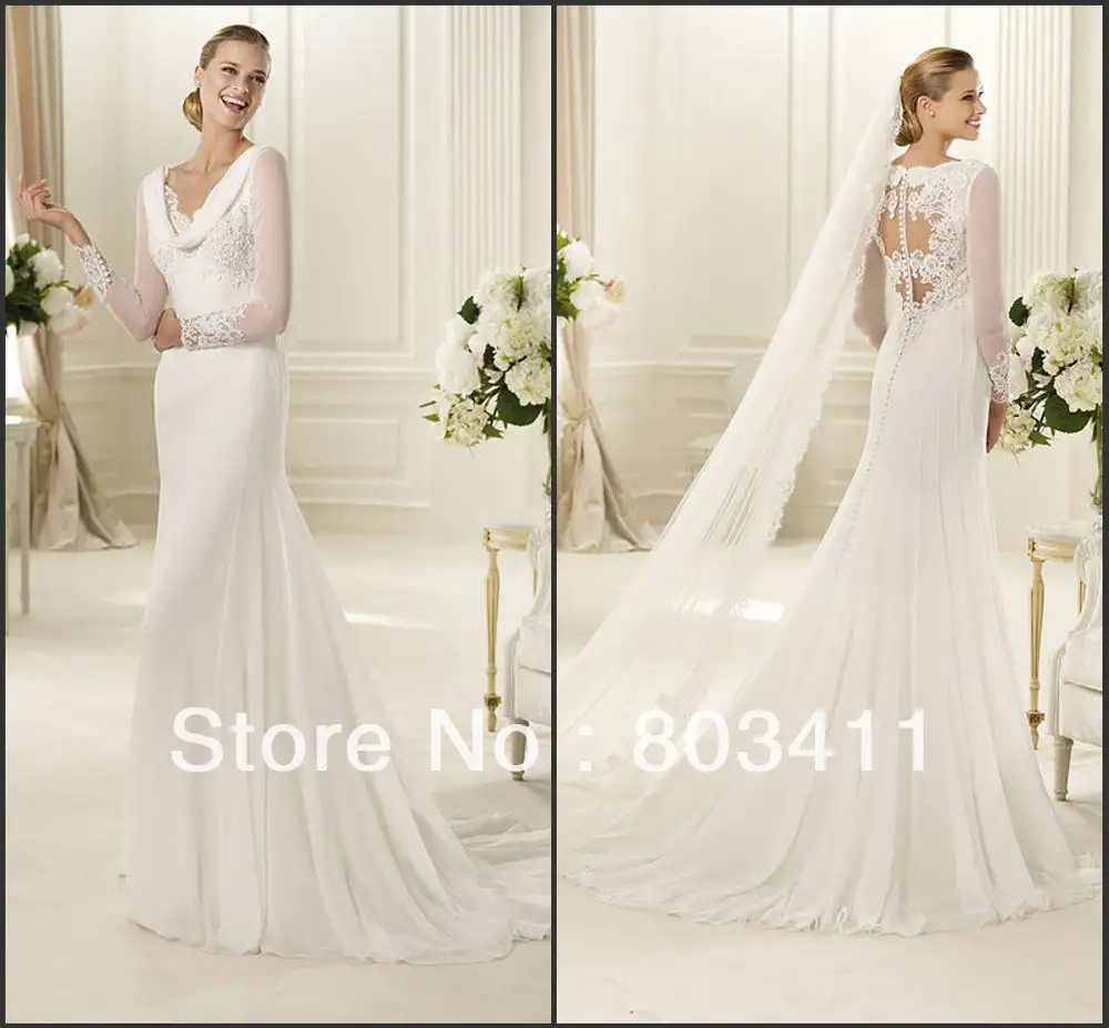 Free-Shipping-Classical-Long-Sleeve-Cowl-Neckline-Sweep-Train-Wedding-Gowns-Dress.webp