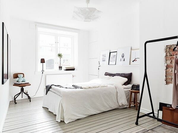 İskandinav yatak odası iç tasarımı