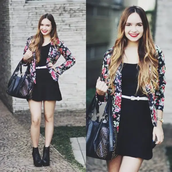 Lookbook-Modası-Çiçek-Desenli-Ceket-Siyah-Kısa-Elbise-Bot-Kombini.webp