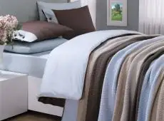 Örgü Battaniye Takımı - Vizon Mavi.webp