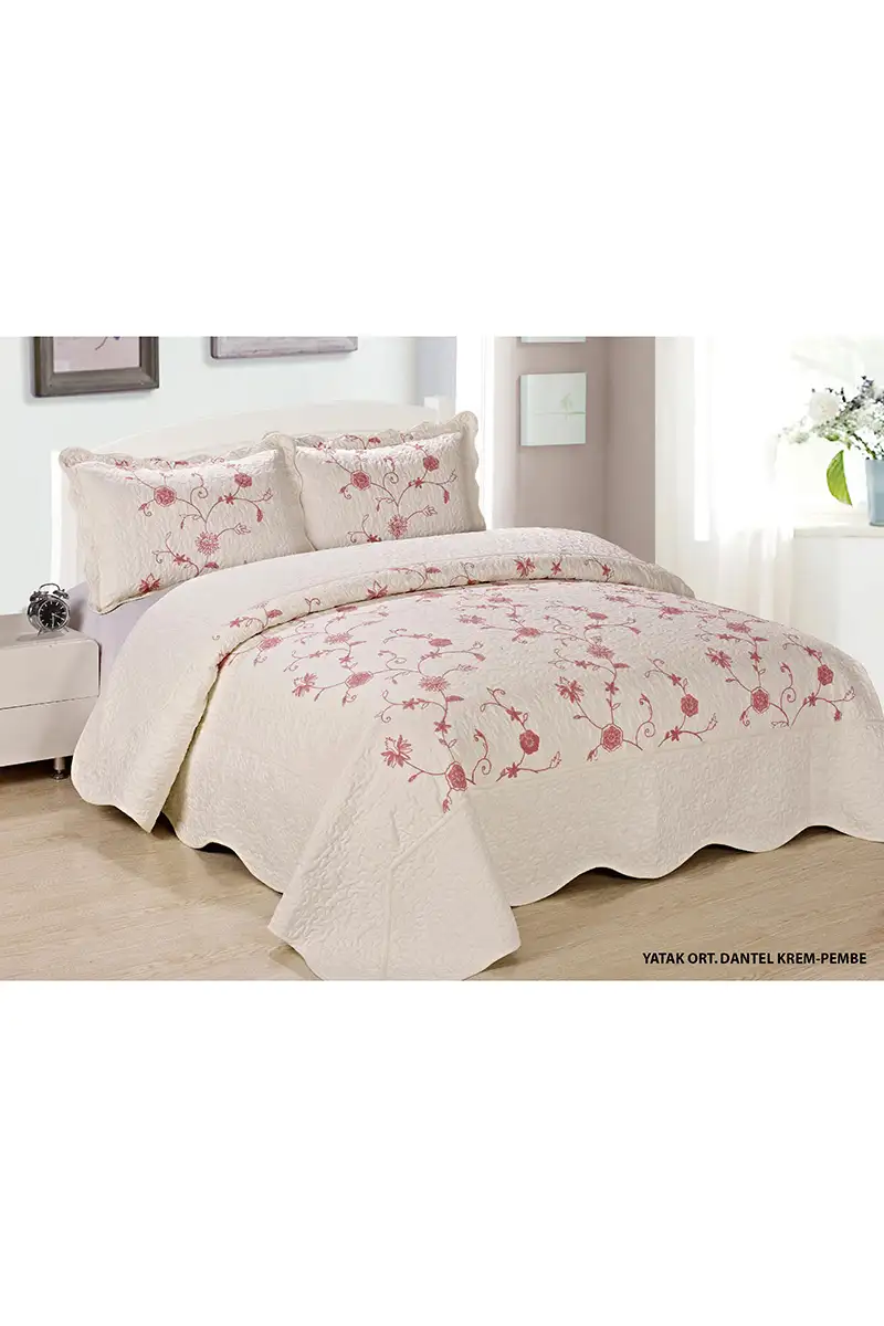 ozdilek_dantel_krem_pembe_yatak_ortusu_cift_kisilik_123603.webp