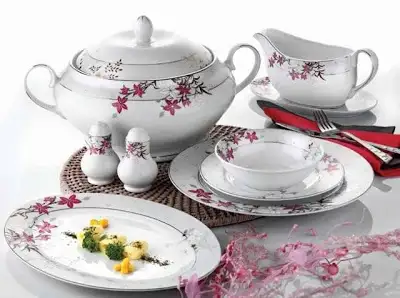 schafer yeni model cicekli yemek takimi modelleri.webp