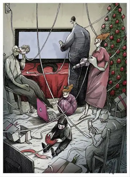 Teknolojinin Zararları Karikatür.webp