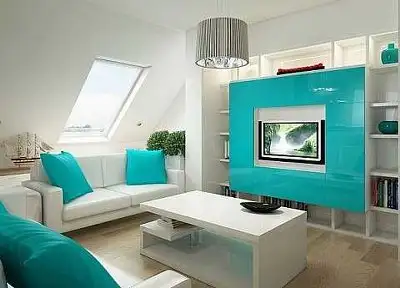 Turkuaz-detaylı-salon-dekorasyon-çeşitleri.webp