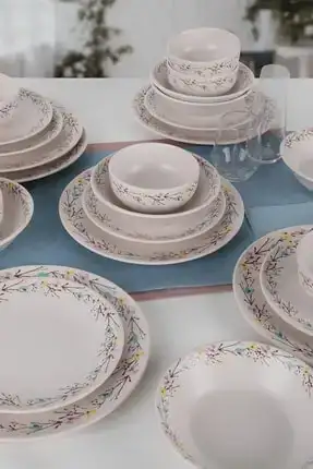 Keramika Ege İlkbahar Cicekleri yemek takımı gunluk.webp