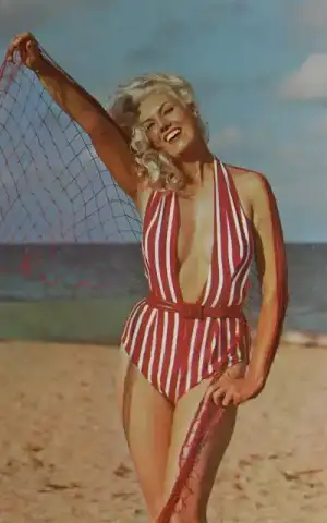 $1950s 1960s   Woman  Beach Swimsuit Bikini Pinup Cheesecake Photo Vintage Postcard Women  By...webp