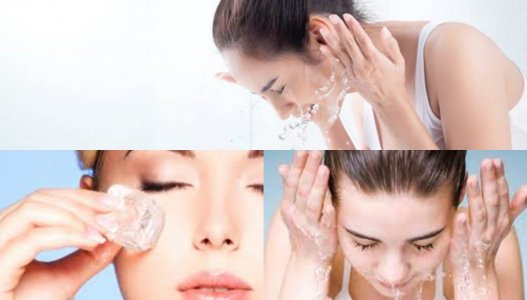 Eiswasser-Gesichtswaschmethode für straffe und strahlende Haut