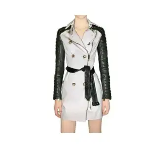 $Burberry Prorsum GABARDINE AND LEATHER SLEEVE TRENCH COAT.webp