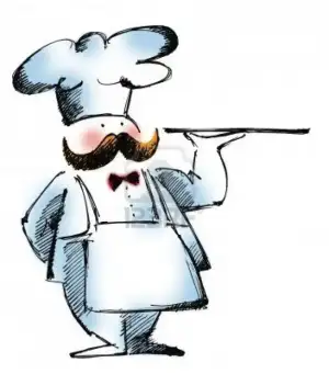 $4294565-cartoon-illustration-eines-kopf-koch-mit-einem-tablett-auf-weissem-hintergrund.webp