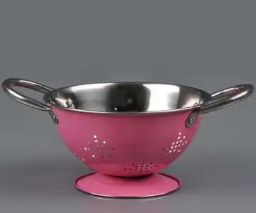 $Paslanmaz Metal Çift Kulplu Pirinç Süzgeçi Pembe.webp $Paslanmaz Metal Çift Kulplu Pirinç Süzgeçi Pembe.webp