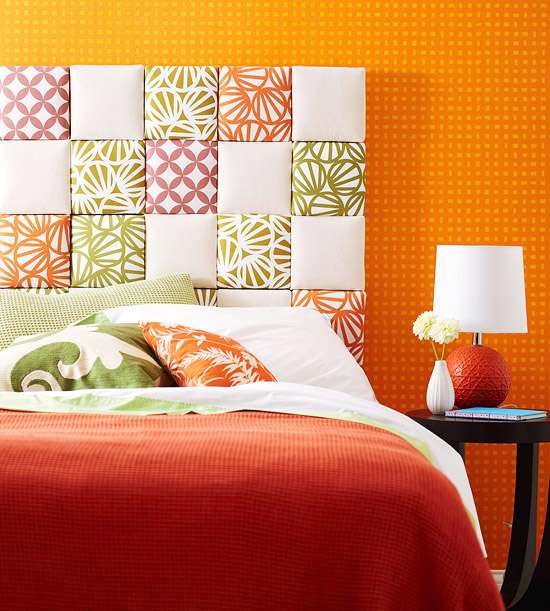 Renkli ve Farklı yatak başı dekorları