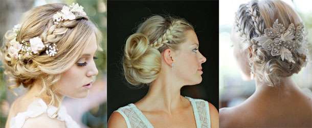 Düğün için örgü saç modelleri 2014