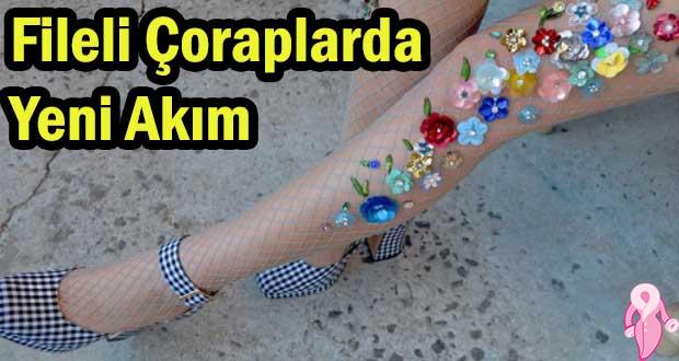 çiçekli file çorap modelleri 2017