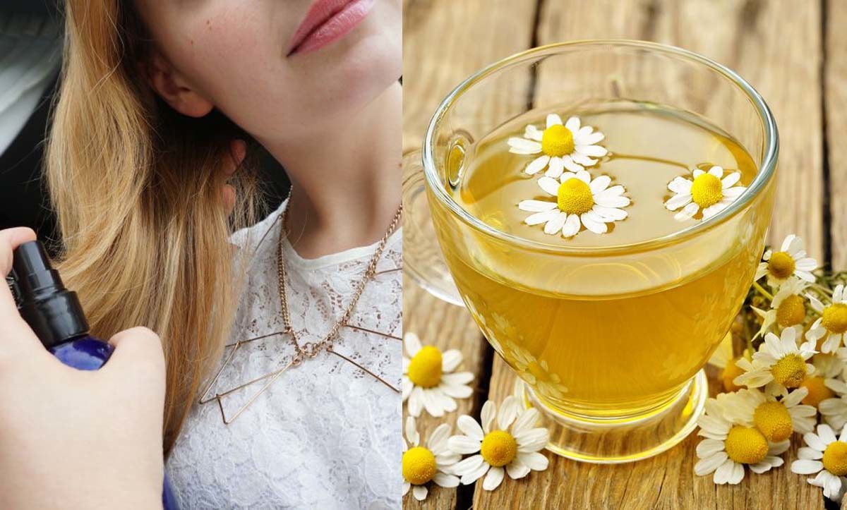 Hair Lightening Method with Chamomile Tea at Home